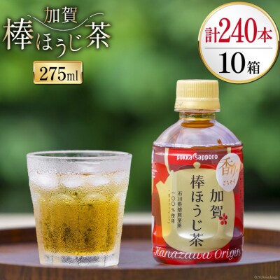 ペットボトル 加賀棒ほうじ茶 275ml 24本 10箱 計240本 [油谷製茶 38601016]