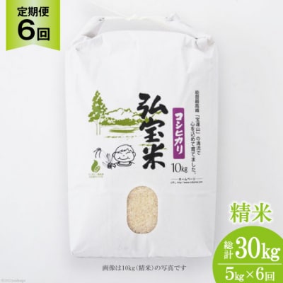【6回 定期便 】米 コシヒカリ「弘宝米」 精米 5kg 総計 30kg [38601283]