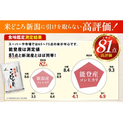 米 定期便 能登米 こしひかり 5kg ×6回 総計 30kg 精米 [38601130]