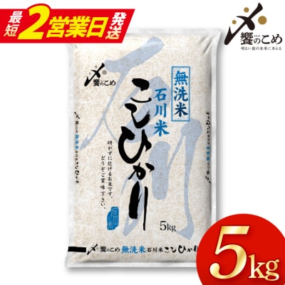 米 令和7年 無洗米 石川米 こしひかり 精米 5kg [宝達志水町 38601204-sp-s]