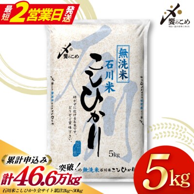 【最短2営業日発送】【無洗米】米 こしひかり 5kg [宝達志水町 38601204-sp