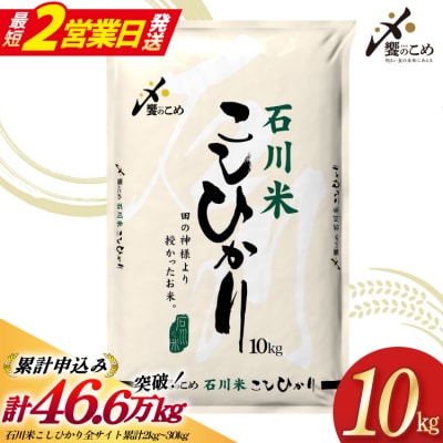 米 令和7年 石川米 こしひかり 精米 10kg [中橋商事 宝達志水町 38601198-sp]