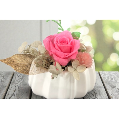 花 プリザーブドフラワー アレンジ スモール ばら1輪 紫陽花 など [38601339] 