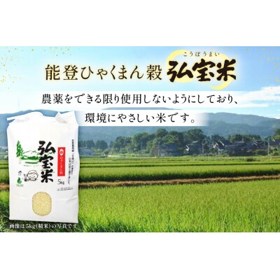 米 定期便 ひゃくまん穀「弘宝米」 精米 5kg ×3回 総計 15kg [38601368] 