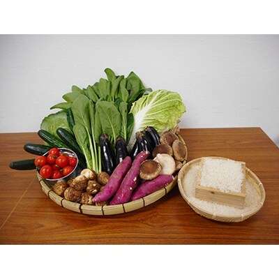 天狗のおみやげ野菜セット(お米4.5kg入り)
