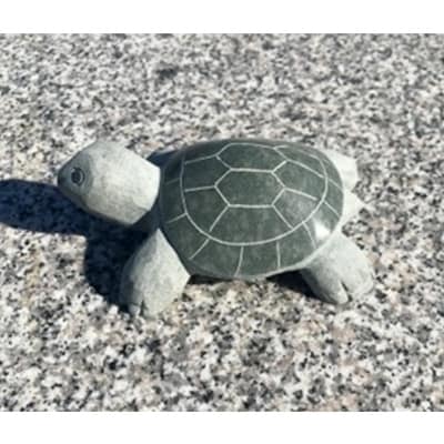 グレー系　御影石　亀の置物