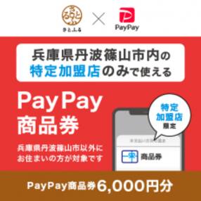 兵庫県丹波篠山市 PayPay商品券(6,000円分)※地域内の一部の加盟店のみで利用可