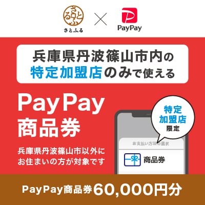兵庫県丹波篠山市　PayPay商品券(60,000円分)※地域内の一部の加盟店のみで利用可