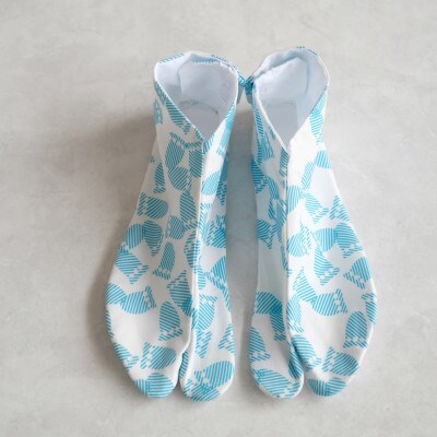 青山足袋(半足袋、商標登録済こはぜ2枚付き)カラー:水色(24.0cm)