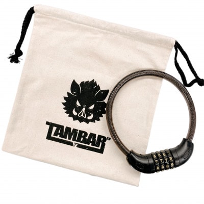 TAMBARの4桁ダイヤル式 350mm 自転車用ワイヤーロック(TAM05)