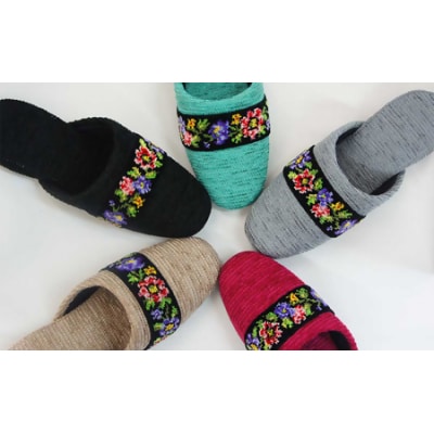 シェニールモール織吊込スリッパ(約25cmまで)＜カラー:ベージュ＞　【04301-0365】