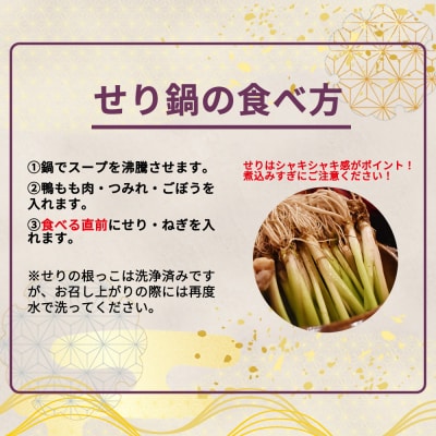 【先行予約】蔵王鴨 仙台せり鍋セット2～3人前　【04301-0121】
