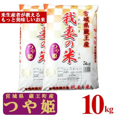 ＜令和7年産米＞蔵王産　我妻の米(つや姫)　精米5kg×2袋　【04301-0236】
