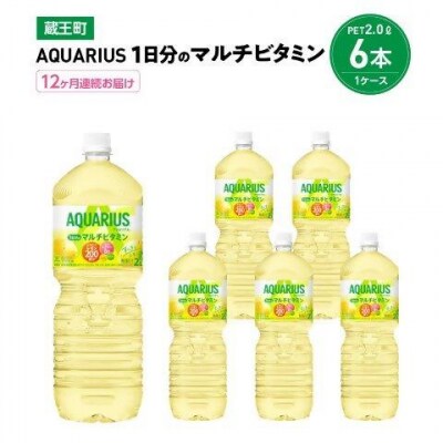 【12か月連続お届け】アクエリアス1日分のマルチビタミン 2L PET×6本【04301-0683】