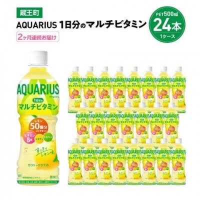 【2か月連続お届け】アクエリアス1日分のマルチビタミン　500ml×24本　【04301-0684】
