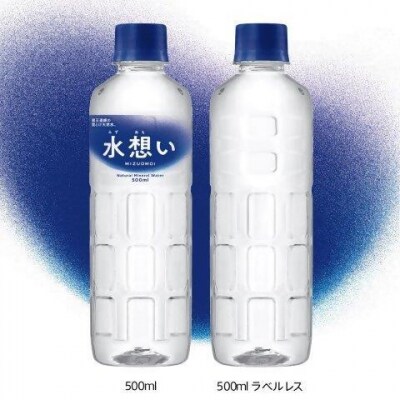 2か月定期 水想い 蔵王連峰の雪どけ天然水 ラベルレス 500ml×42本 【04301-0733】
