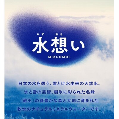 4か月定期 水想い 蔵王連峰の雪どけ天然水 ラベルレス 500ml×42本 【04301-0735】