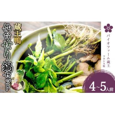 蔵王鴨 仙台せり鍋セット4～5人前　【04301-0122】