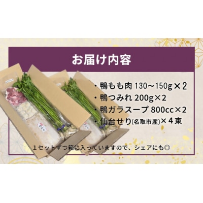 蔵王鴨 仙台せり鍋セット4～5人前　【04301-0122】