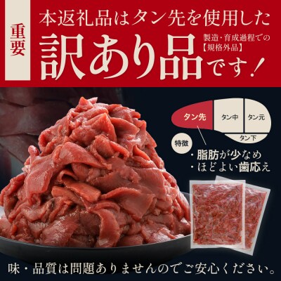 蔵王福膳・訳あり牛タン(塩) 1kg 手ごねハンバーグ付き【04301-0872】