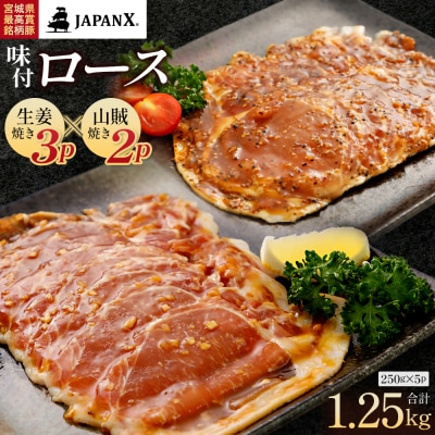 JAPAN X 味付ロース5点セット 生姜焼き3パック・山賊焼き2パック【04301-0883-3】