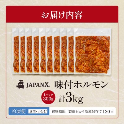 JAPAN X 味付ホルモン 300g×10 計3kg【04301-0882】