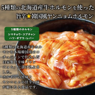 3種の北海道焼肉セット(ジンギスカン・道産味付豚ホルモン・道産牛甘辛ヤンニョムホルモン)1.5kg