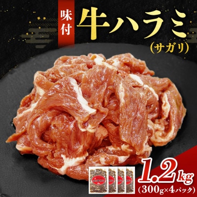 十勝ワイン入り 味付き牛サガリ 1.2kg(300g×4袋)【A011-36】