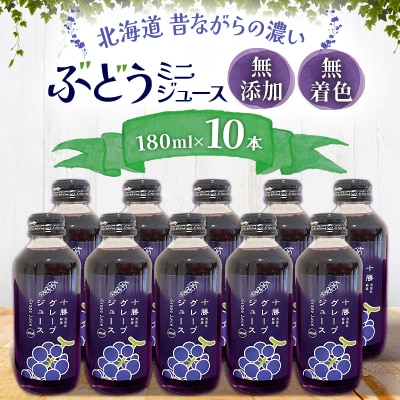 北海道昔ながらの濃いぶどうミニジュース 10本×180ml 無添加 無着色
