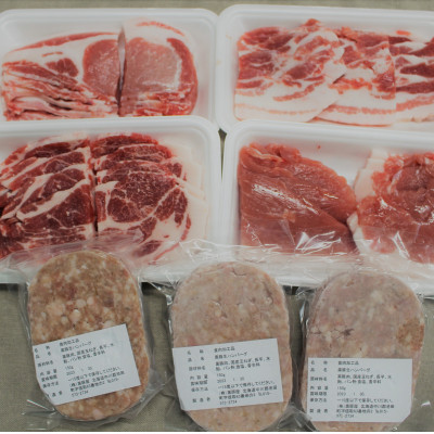 黒豚1頭焼肉セットA1250g 肩ロース バラ モモ ハンバーグ 冷凍