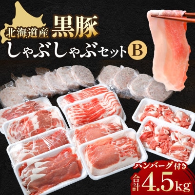 黒豚しゃぶしゃぶBセット3kg・ハンバーグ10個×150g 合計4.5kg 冷凍