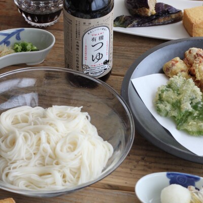 原木しいたけ農家のUMAMI 有機つゆ 「貫井園」×「弓削多醤油」 3本セット