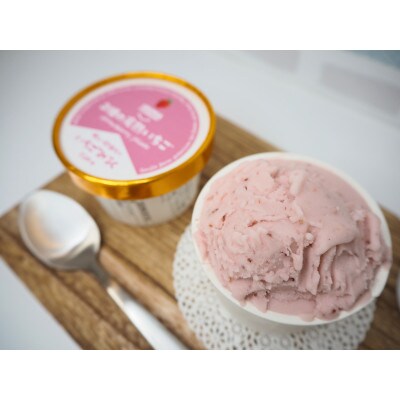 入間市産3種の完熟いちごの「プレミアムいちごアイス」(いちごソルベ3個・いちごみるくジェラート3個)