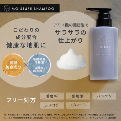 【髪と地肌に潤いを】モイスチャーシャンプー&コンディショナーセット[LULUNA]ルルーナ