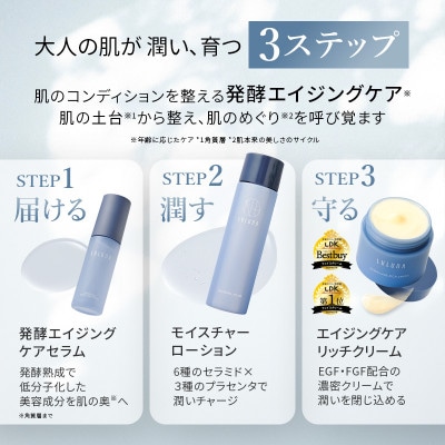 【ルルーナ】スキンケア 3点セット《導入美容液・化粧水・クリーム》[LULUNA]