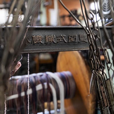 武州織技 ウールマフラー【ブルーチェック】