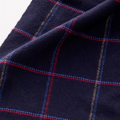 武州織技 ウールマフラー【ブルーチェック】