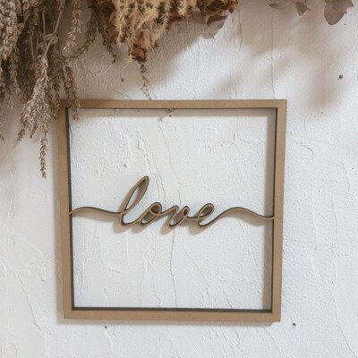 木製ウォールデコレーション|love|壁掛けインテリア co13