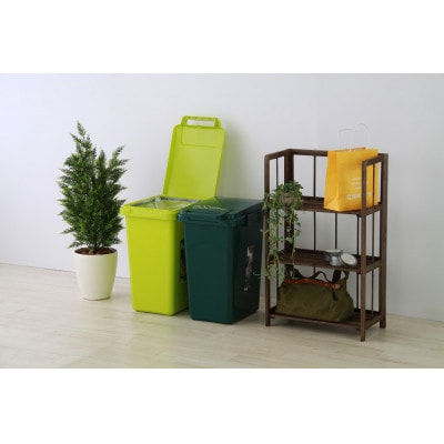 ごみ箱　連結　45L　ダークグリーン　2個組　