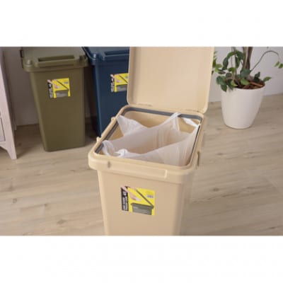 ごみ箱　連結　45L　カーキ　2個組