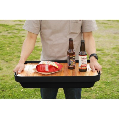 アウトドア　収納ケース　DIY風テーブルトップセット　ブラック　Mサイズ