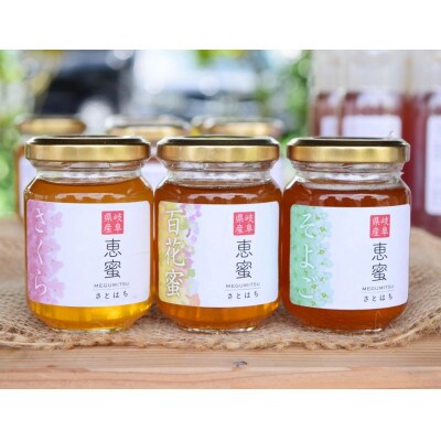 恵那農高生と開発!季節の里山蜂蜜セット(蜂蜜120g×3本)