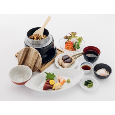 くしはら温泉ささゆりの湯　「くしはら亭」へぼ釜飯お刺身セット　温泉入浴券付