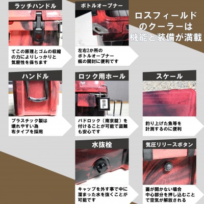 「ピンク」ROS FIELD クーラーボックス ハード 42.6L/45QT キャンプや災害時に