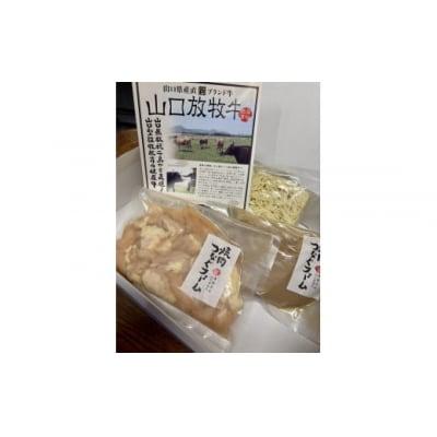 焼き肉つなぐファーム　山口放牧牛　特選味噌スープもつ鍋(2人前) D380