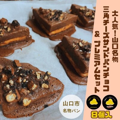 三角チーズサンドパンプレミアム4個・チョコ4個入 D424