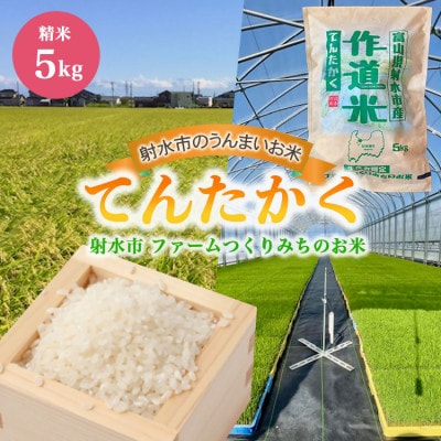 【先行予約・R8年産】ファームつくりみちのお米 作道米  てんたかく 5kg　精米