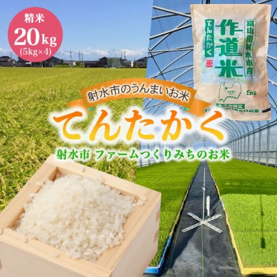 【先行予約・R8年産】ファームつくりみちのお米 作道米  てんたかく 20kg(5kg×4)精米