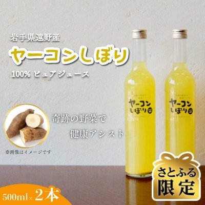 【さとふる限定】ヤーコンしぼり 500ml×2本 果汁100%ジュース 遠野風の丘