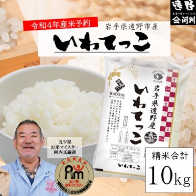 【令和4年産】五つ星お米マイスター厳選 遠野産「いわてっこ」10kg